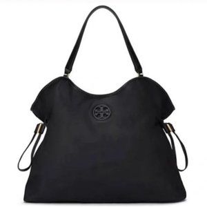 Tory Burch nylon leather tote